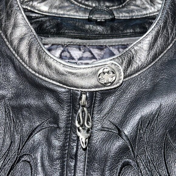 Authentic Harley Davidson Women's SILVER SHADOW Leather Jacket with liner Small - Picture 3 of 3
